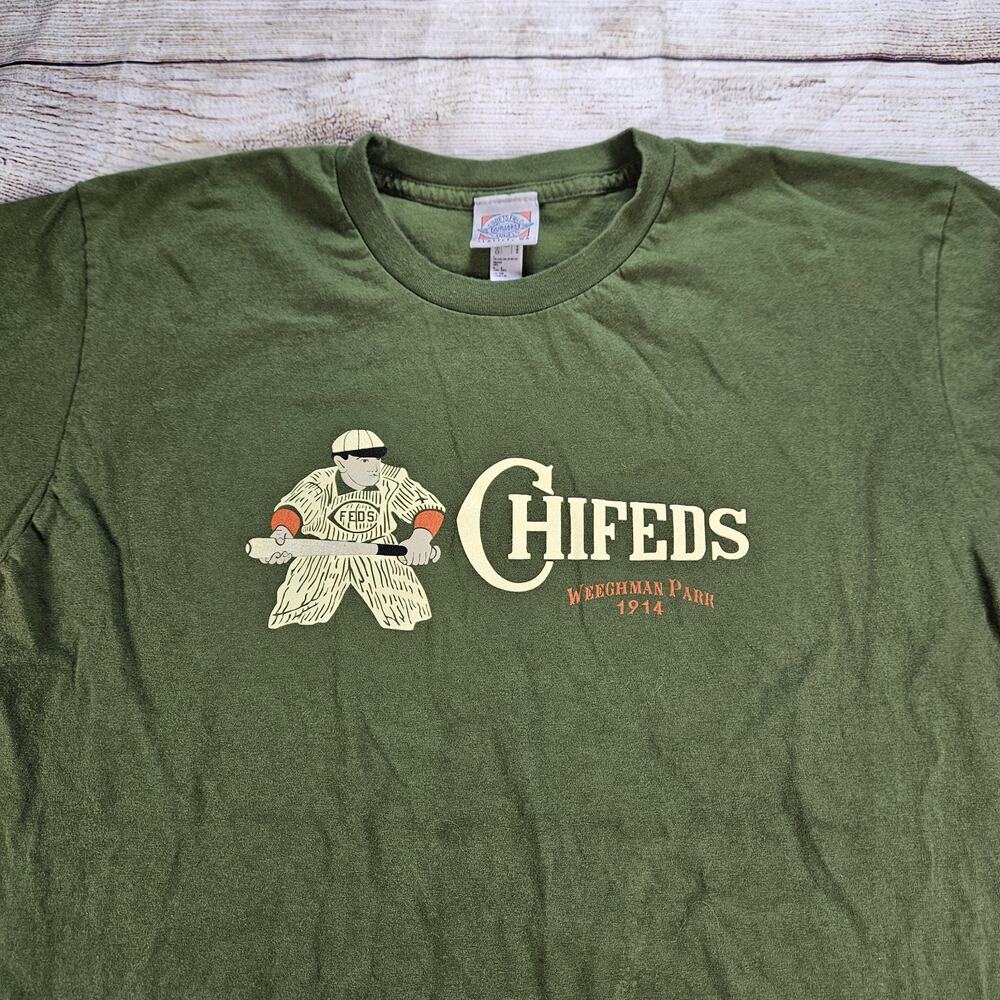 EFF Ebbets Field Flannels Retro Baseball Shirt CHIFEDS Weeghman Park 1914 Large